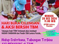 Tutup Tahun 2024, TBM Lentera Pustaka Gelar Hari Buka Celengan dan Aksi Bersih Lingkungan