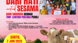 Dari Hati untuk Sesama, Bank Sinarmas & TBM Lentera Pustaka Siap Potong Hewan Qurban 1 Sapi 2 Kambing