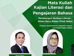 Pendiri TBM Lentera Pustaka Jadi Narsum Kuliah Kajian Literasi S3 Linguistik Terapan UNJ